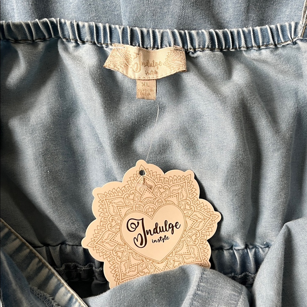 Indulge inStyle Light Blue Denim Jumpsuit - Picture 6 of 8